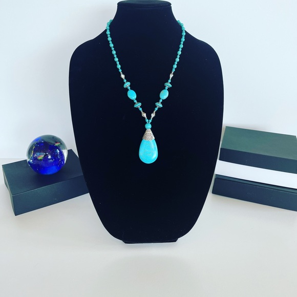 Jewelry - Turquoise gemstone necklace Blue necklace Gift necklace